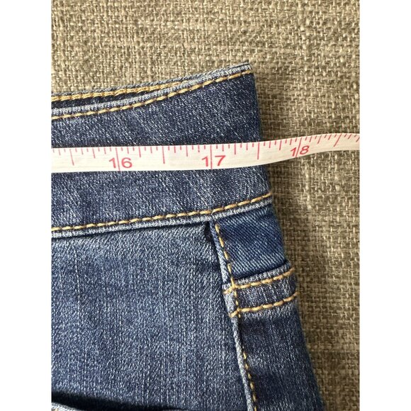 Bit & Bridle Womens Size 12 Blue Denim Aztec Print Frayed Hem Jean Shorts - Picture 5 of 6